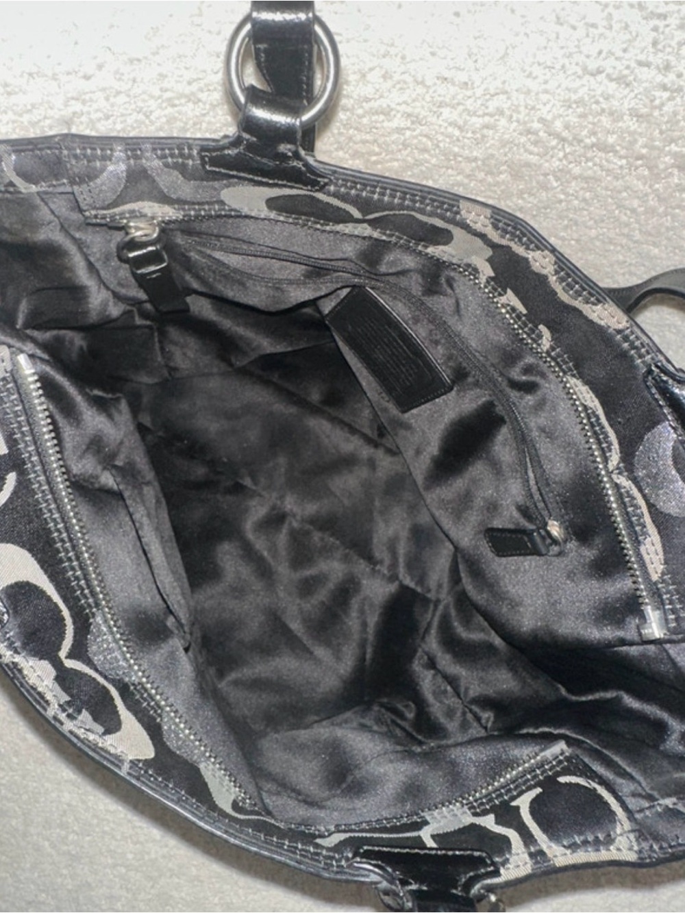 Coach Black and Silver Signature Tote - Picture 7 of 8